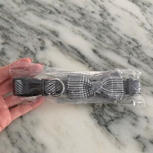 Petco Chester Black Gray White Houndstooth Bowtie Adjustable Dog Collar Large